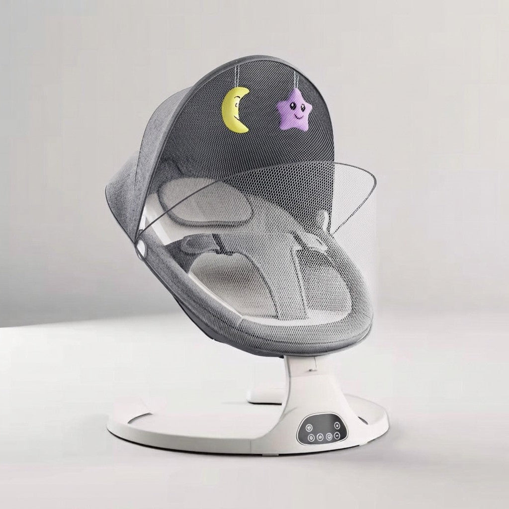 Moka BabySwing – Elektrische Babyschaukel mit 5 Schaukelstufen, Bluetooth-Musik & Timer